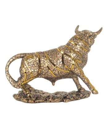 Figura de Toro Dorado de Resina para Decoración y Colección