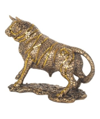 Figura de Toro Dorado de Resina para Decoración y Colección