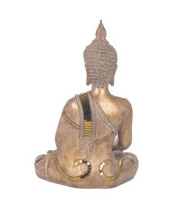 Figura de Buda Oriental Dorado Resina Decorativa Feng Shui Estilo Zen para Decoración del Hogar y la Oficina