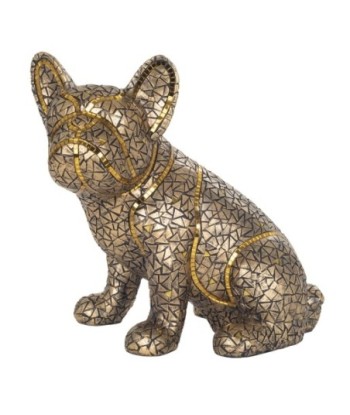 Figura de Perro Bulldog Resina Dorada 27,5 cm x 19 cm x 29 cm