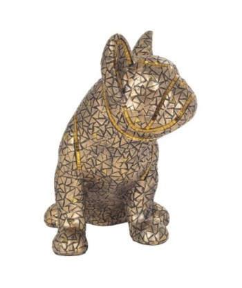 Figura de Perro Bulldog Resina Dorada 27,5 cm x 19 cm x 29 cm