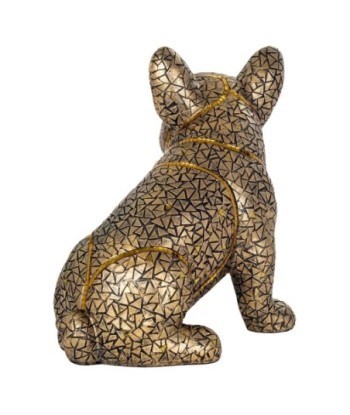 Figura de Perro Bulldog Resina Dorada 27,5 cm x 19 cm x 29 cm