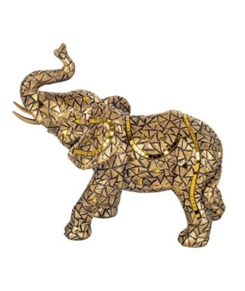 Figura de Elefante Dorado de Resina de 22 cm para Decoración del Hogar