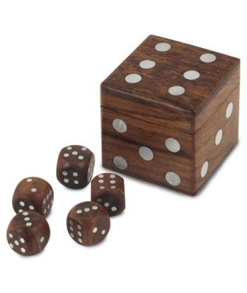 By SIGRIS Juego  Marrón de Madera 7*7*7cm Juegos Mesa- Dados