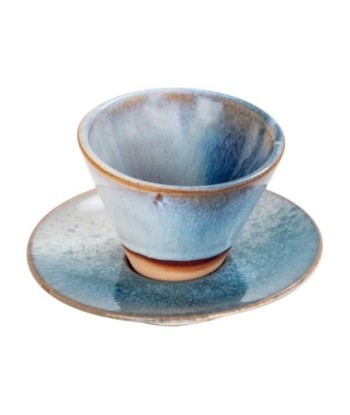 Plato con vaso de piedra azul para cocina bohemia