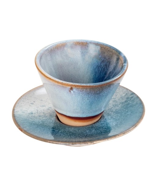 Plato con vaso de piedra azul para cocina bohemia