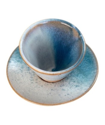 Plato con vaso de piedra azul para cocina bohemia