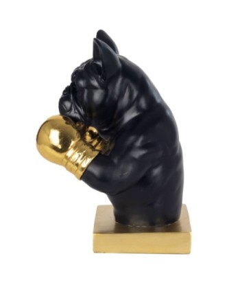 Figura de Perro Bulldog Dorado de Resina para Decoración del Hogar y Regalos