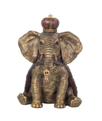 Figura de Elefante Dorado de Resina para Decoración del Hogar