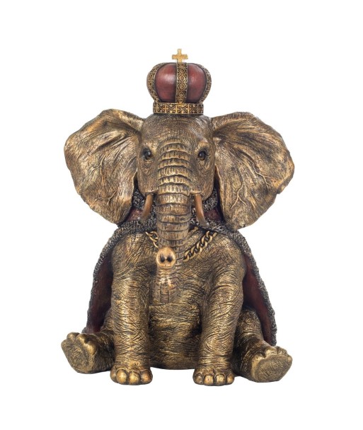 Figura de Elefante Dorado de Resina para Decoración del Hogar