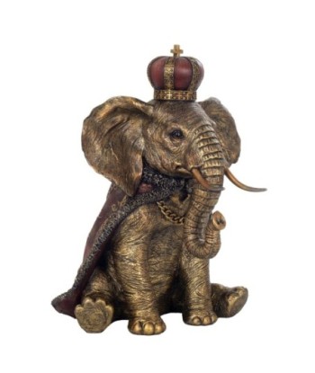 Figura de Elefante Dorado de Resina para Decoración del Hogar
