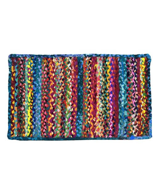 Alfombra Multicolor 50x80cm para Entrada, Yute y Algodón, Textil Hogar Decorativo, Estilo Moderno y Elegante