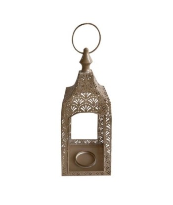 Farol portavelas de metal estilo marroquí para decoración interior y exterior