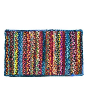Alfombra Multicolor 50x80cm para Entrada, Yute y Algodón, Textil Hogar Decorativo, Estilo Moderno y Elegante