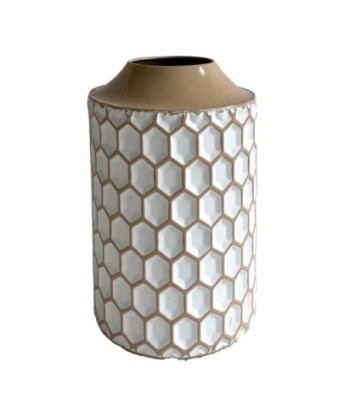 Jarrón pequeño de metal y madera estilo Moroccan para decoración del hogar