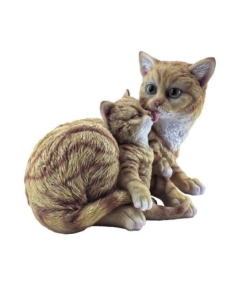 Figura de Gato Decorativa en Resina, Adorno Romántico para Amantes de los Animales, 22 cm de Estilo Elegante