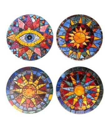 Posavasos Sol 4 Diferentes Diseños Multicolor Cerámica