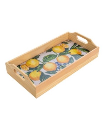Bandeja para Limones de Cerámica y Madera, Ideal para Decorar tu Cocina y Servir Frutas Frescas con Estilo