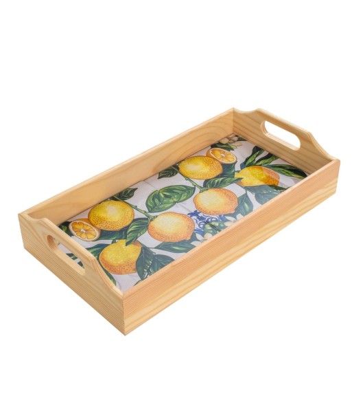 Bandeja para Limones de Cerámica y Madera, Ideal para Decorar tu Cocina y Servir Frutas Frescas con Estilo