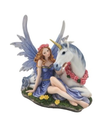 Hada Mágica con Unicornio de Resina, Figuras de Fantasía para Decoración, Colección Étnica, Regalo Ideal para