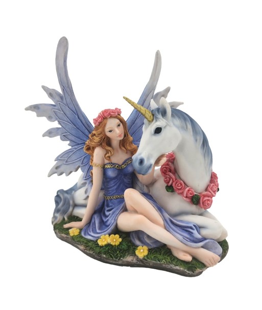 Hada Mágica con Unicornio de Resina, Figuras de Fantasía para Decoración, Colección Étnica, Regalo Ideal para