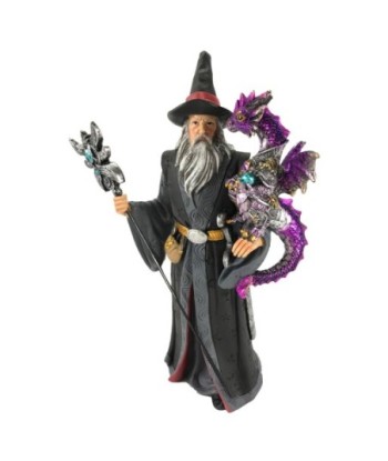 Figura de Mago con Dragón Épico para Decoración de Fantasía, Colección Étnica, Ideal para Regalos y Coleccionistas