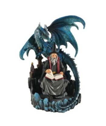 Figura de Mago con Dragón Épico en Resina para Decoración de Fantasía y Colección de Arte Místico
