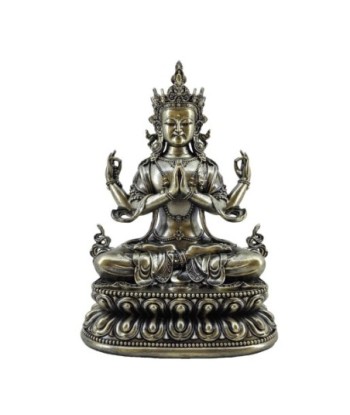 Figura de Buda Oriental Decorativa en Resina para Hogar, Meditación y Bienestar Espiritual, 31 cm, Estilo Zen