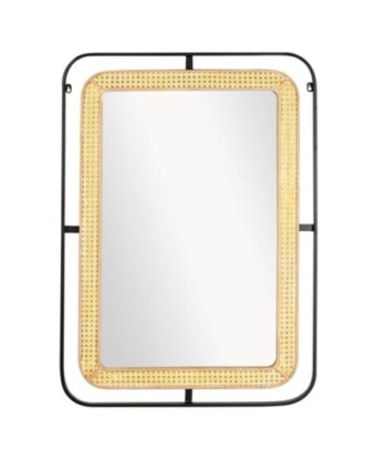 Espejo decorativo vintage estilo bohemio para pared en metal y cristal