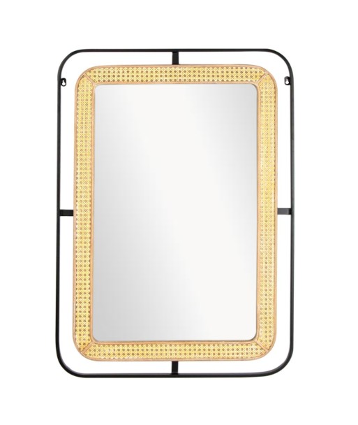Espejo decorativo vintage estilo bohemio para pared en metal y cristal