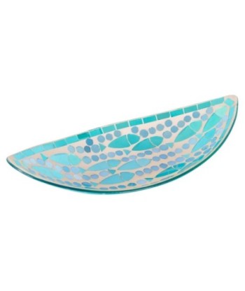 Bandeja mosaico vidrio azul decorativa para hogar y regalo