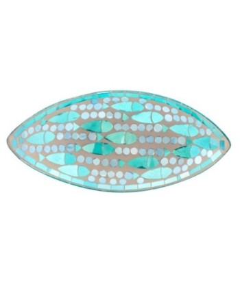 Bandeja mosaico vidrio azul decorativa para hogar y regalo