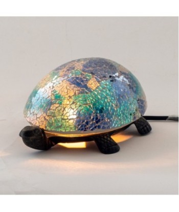 Lámpara tortuga mosaico de vidrio y metal para decoración del hogar