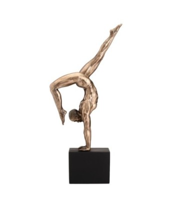 Figura de Gimnasta Clásica de Resina Dorada para Decoración de Hogar y Oficina