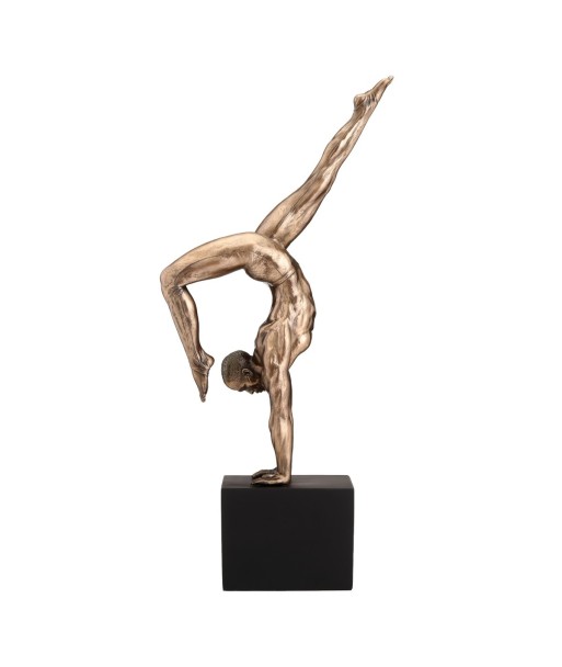 Figura de Gimnasta Clásica de Resina Dorada para Decoración de Hogar y Oficina