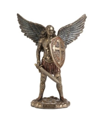 Figura San Miguel Arcangel Resina Dorado Colección Clásico Decoración Hogar