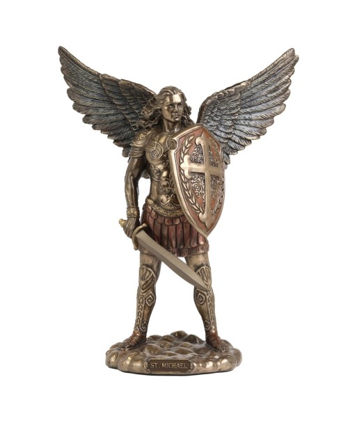 Figura San Miguel Arcangel Resina Dorado Colección Clásico Decoración Hogar