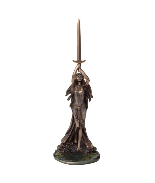 Figura Dama Lago y Excalibur en Bronce Clásico