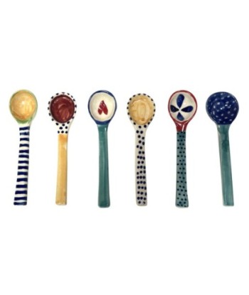 Cuchara Multicolor Set de 6 Utensilios de Cocina Cerámica para Cocinar y Servir Alimentos