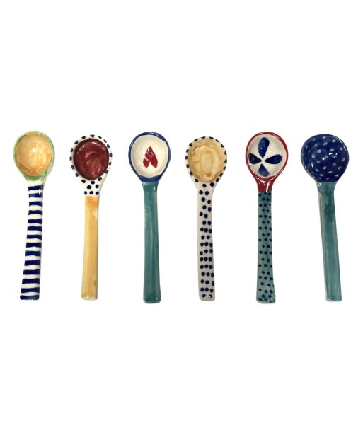 Cuchara Multicolor Set de 6 Utensilios de Cocina Cerámica para Cocinar y Servir Alimentos