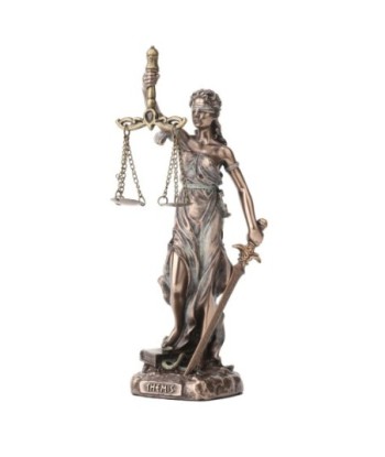 Figura Themis Diosa Griega Justicia Resina Bronce 16,5 cm