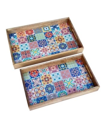 Bandejas Hidraulico 2U Vintage Multicolor para Cocina y Hogar