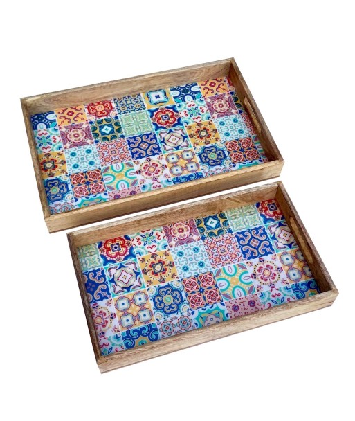 Bandejas Hidraulico 2U Vintage Multicolor para Cocina y Hogar