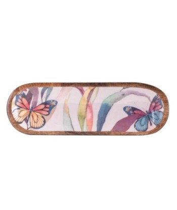 Bandeja mariposas pequeña de madera para cocina - Diseño romántico y elegante