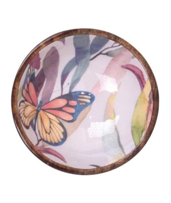 Cuenco Mariposas Mediano Decorativo de Madera