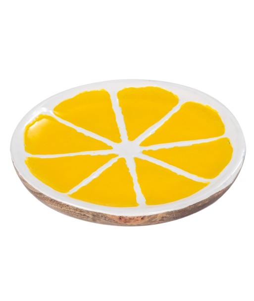 Plato Limon Naranja Decorativo de Madera para Cocina, Ideal para Servir, Presentar y Decorar en Comidas y Eventos
