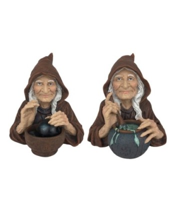 Figura de bruja 2 para decoración de fantasía en resina