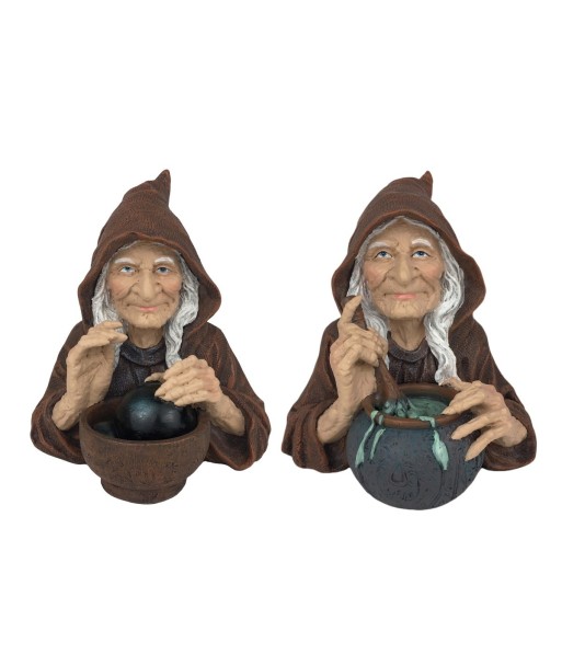 Figura de bruja 2 para decoración de fantasía en resina