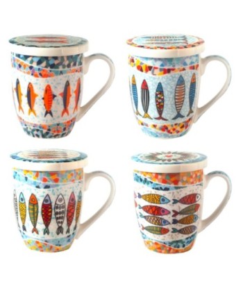 Mug peces 4 diferentes con caja regalo