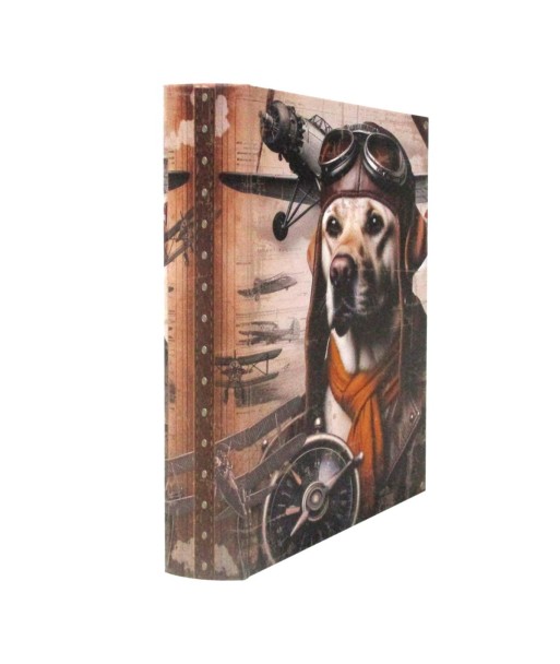 Caja libro perro decorativa para almacenamiento y organización